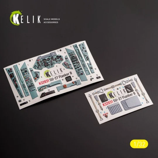 SU-27 - interior 3D decals for Trumpeter kit, 1/32 - Kelik K32031