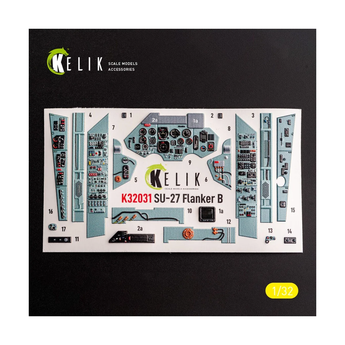 SU-27 - interior 3D decals for Trumpeter kit, 1/32 - Kelik K32031