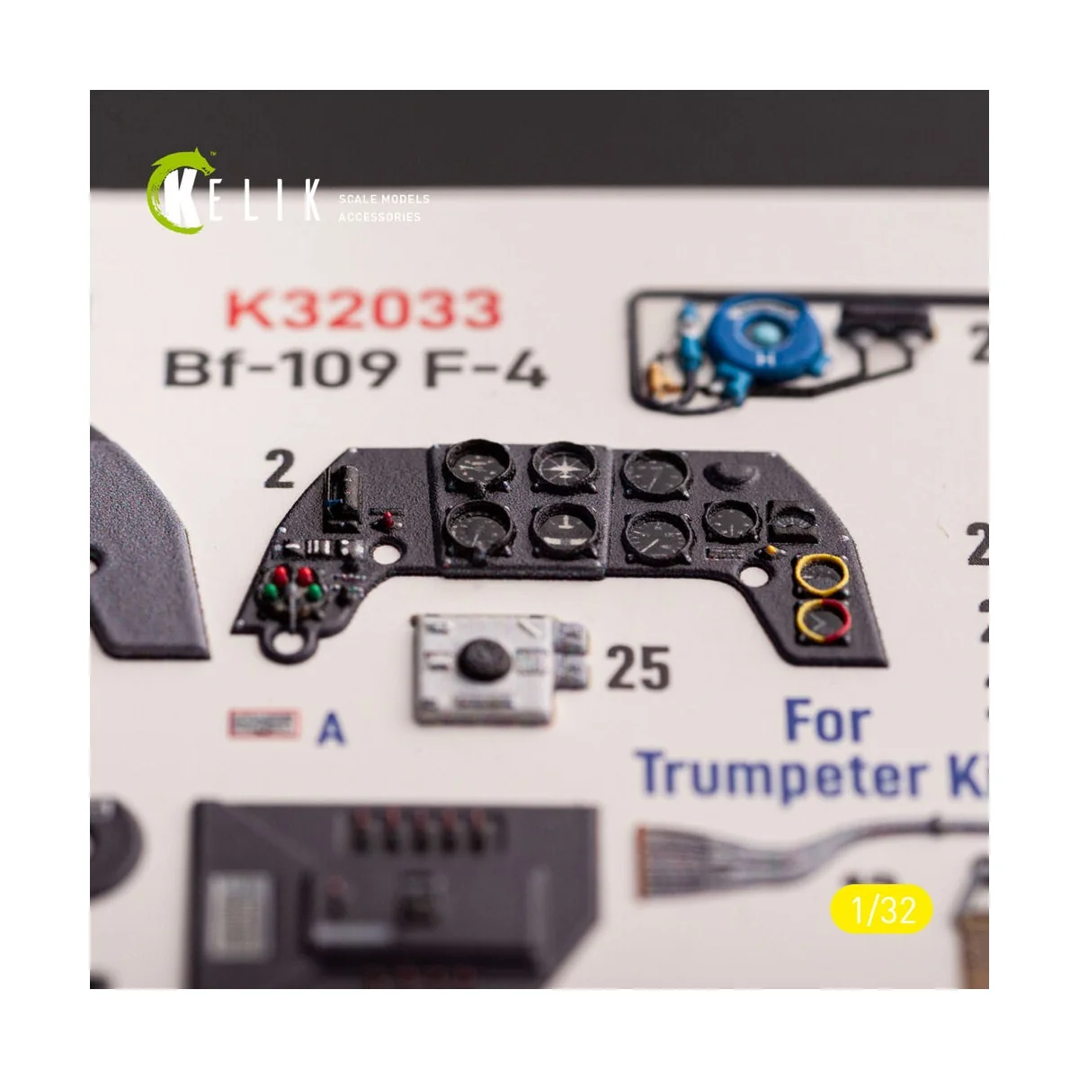 BF-109 F-4 - interior 3D decals for Trumpeter kit, 1/32 - Kelik K32033