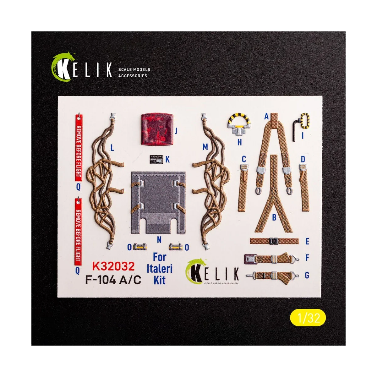 F-104 A/C - interior 3D decals for Italeri kit, 1/32 - Kelik K32032