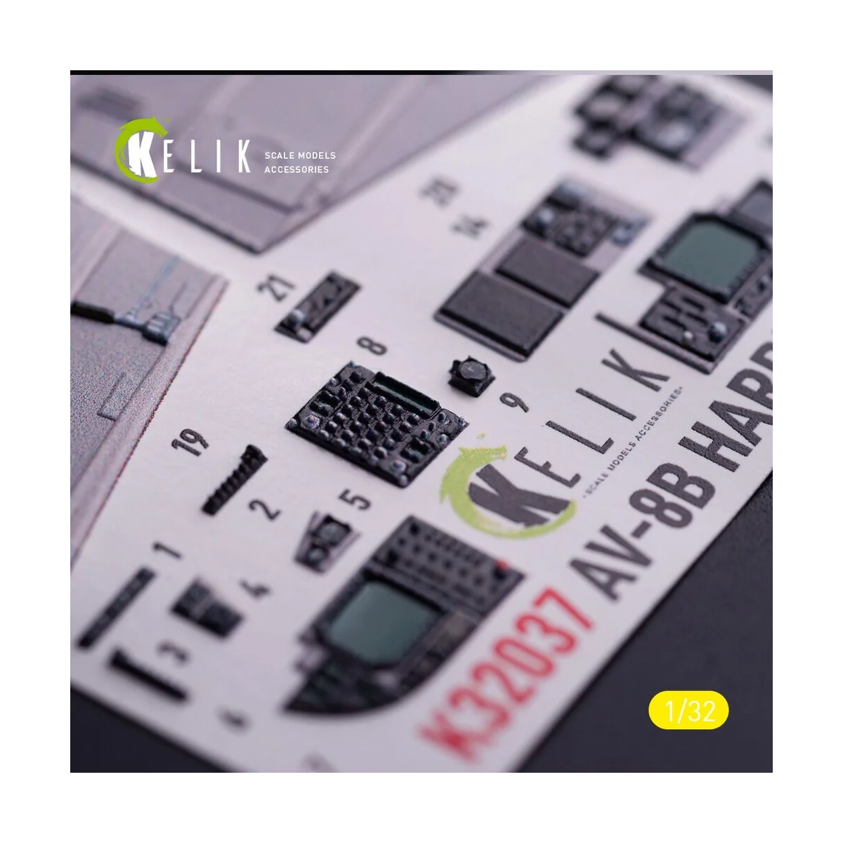 AV-8 Harrier - interior 3D decals for Trumpeter kit, 1/32 - Kelik K...