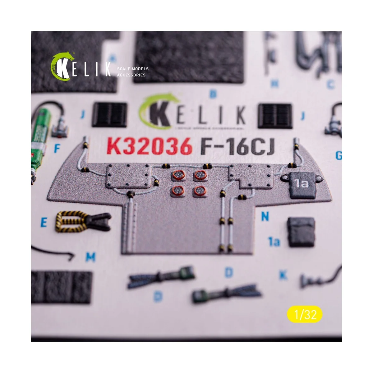 F-16CJ - interior 3D decals for Tamiya kit, 1/32 - Kelik K32036