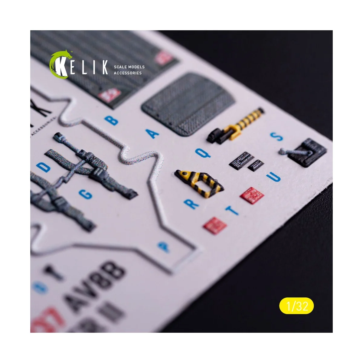 AV-8 Harrier - interior 3D decals for Trumpeter kit, 1/32 - Kelik K...