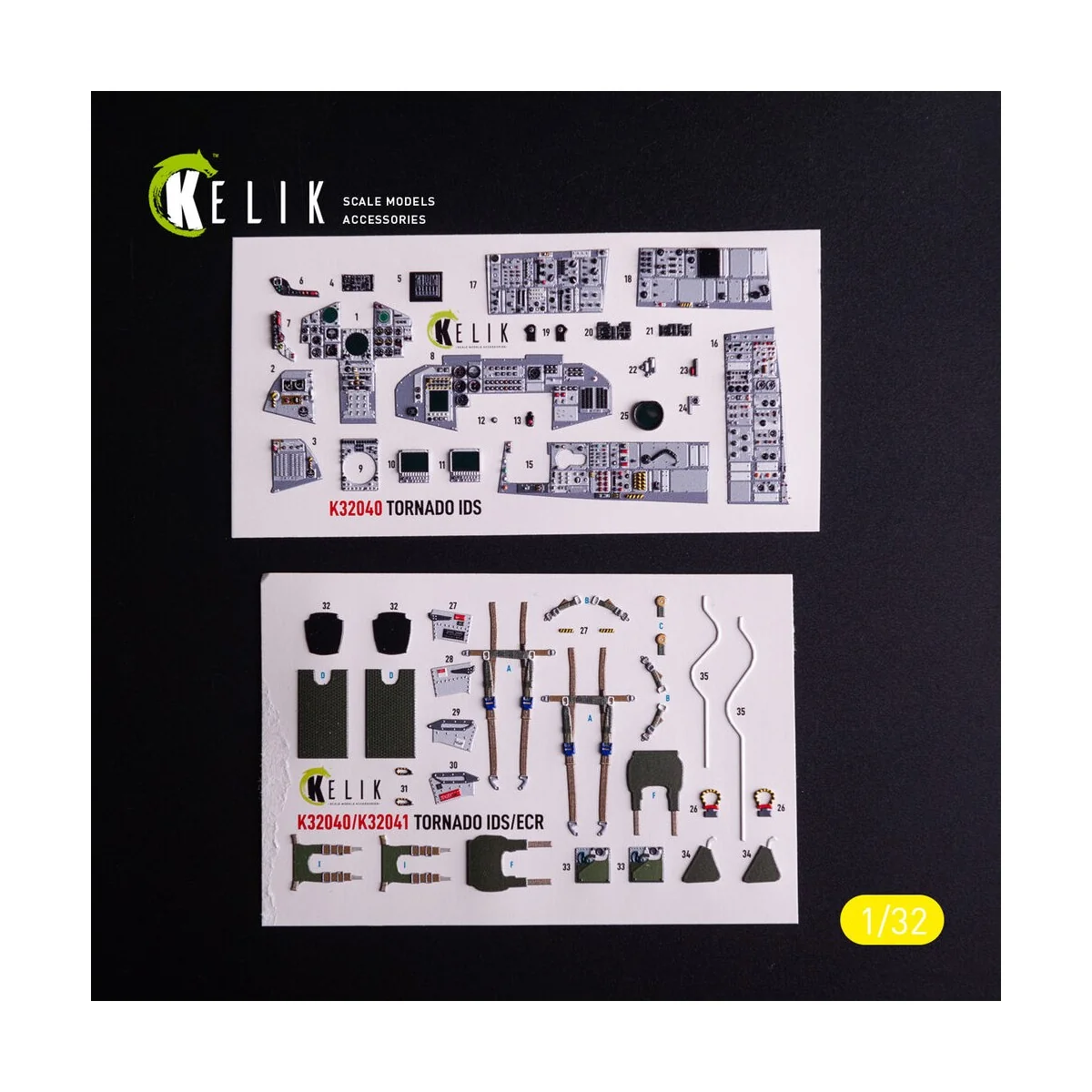 Tornado IDS - interior 3D decals for Italeri kit, 1/32 - Kelik K32040