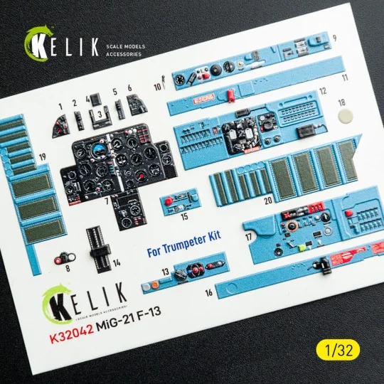MiG-21 F-13 export version - interior 3D decals for Trumpeter kit, ...
