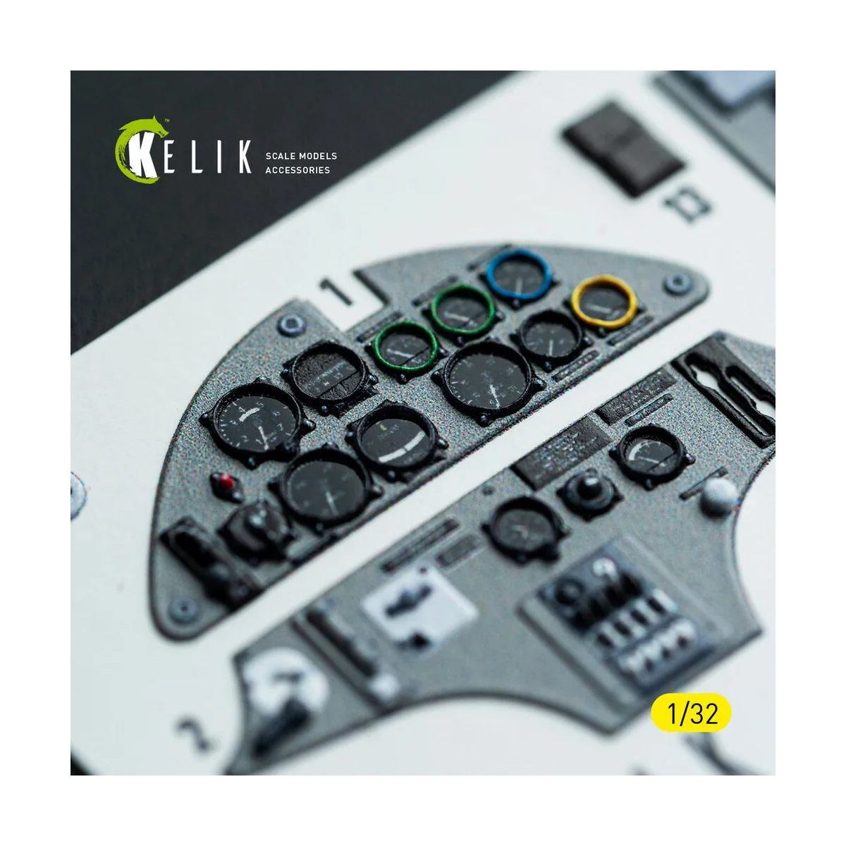 Hs-123A-1 - interior 3D decals for ICM kit, 1/32 - Kelik K32046
