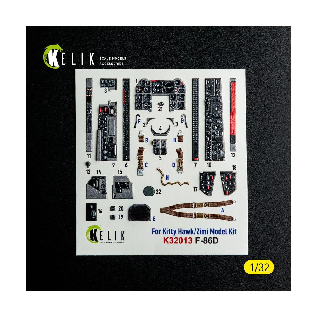 F-86D - interior 3D decals for Kitty Hawk/Zimi models kit, 1/32 - K...