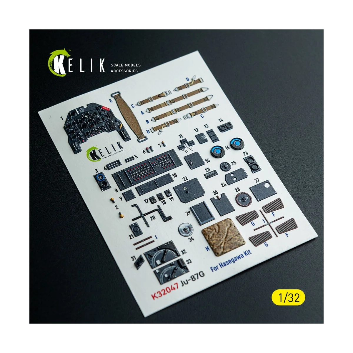 Ju-87G - interior 3D decals for Hasegawa kit, 1/32 - Kelik K32047