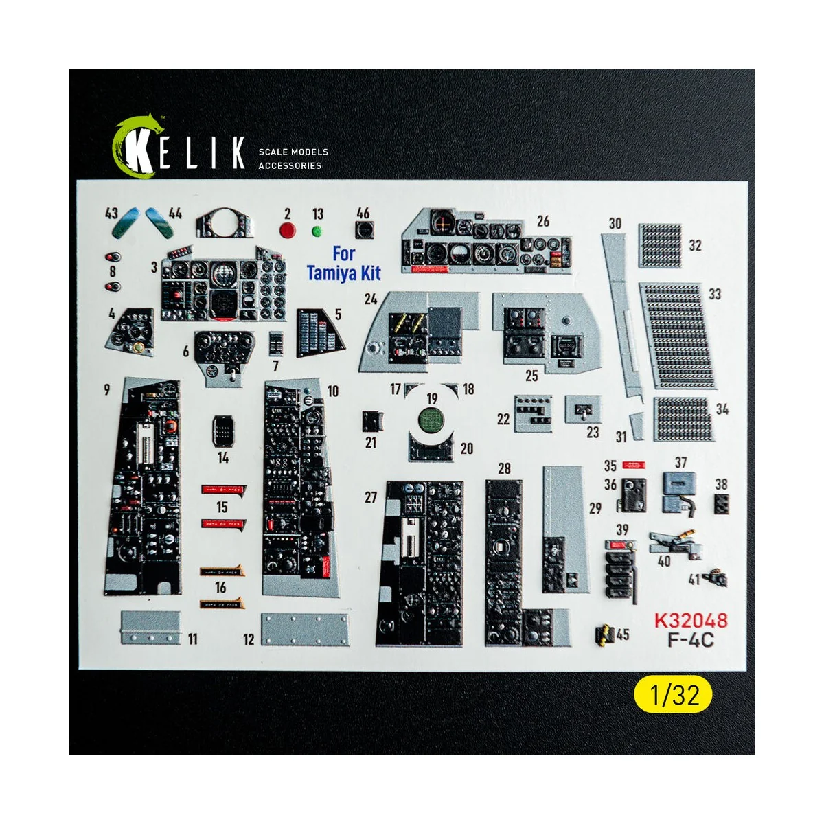 F-4C - interior 3D decals for Tamiya kit, 1/32 - Kelik K32048