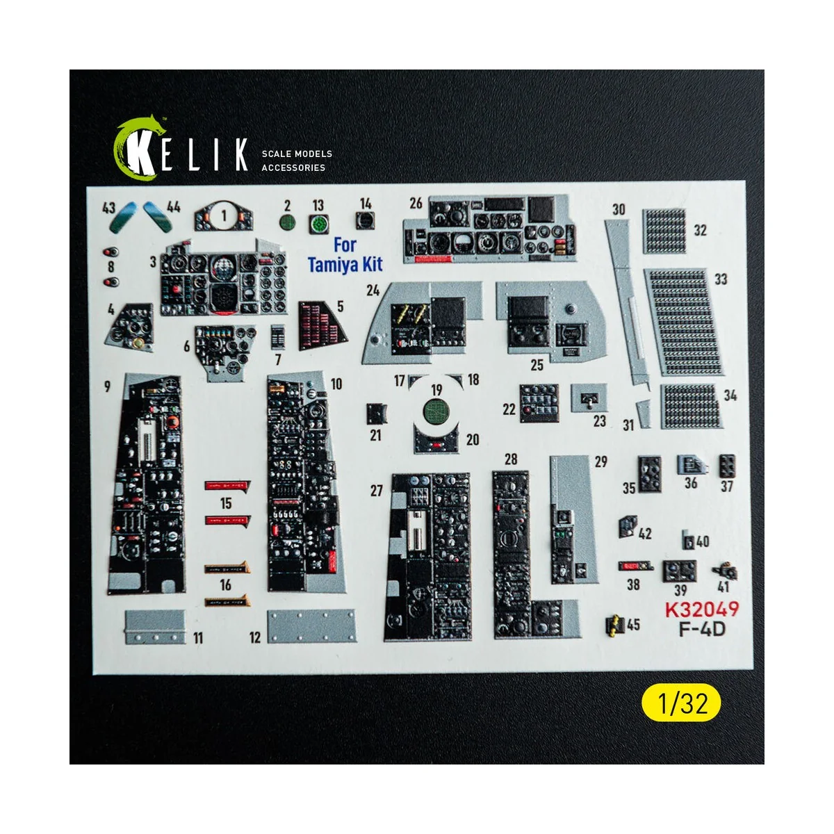 F-4D - interior 3D decals for Tamiya kit, 1/32 - Kelik K32049