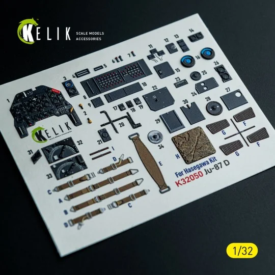 Ju-87D - interior 3D decals for Hasegawa kit, 1/32 - Kelik K32050