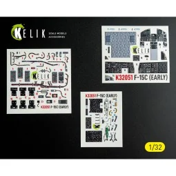F-15C (early) - interior 3D decals for Tamiya kit, 1/32 - Kelik K32051