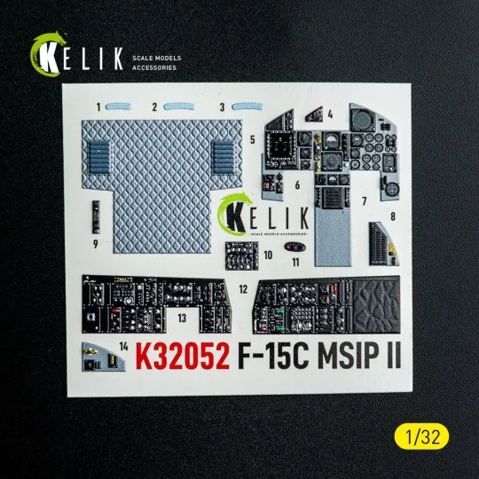 F-15C MSIP II- interior 3D decals for Tamiya kit, 1/32 - Kelik K32052