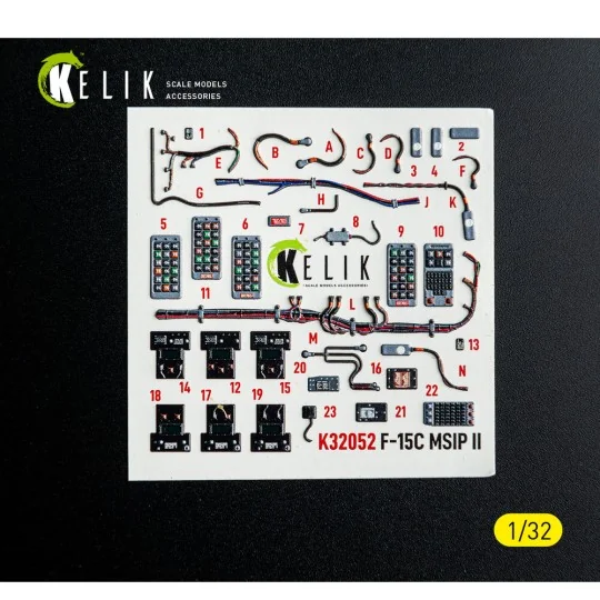 F-15C MSIP II- interior 3D decals for Tamiya kit, 1/32 - Kelik K32052