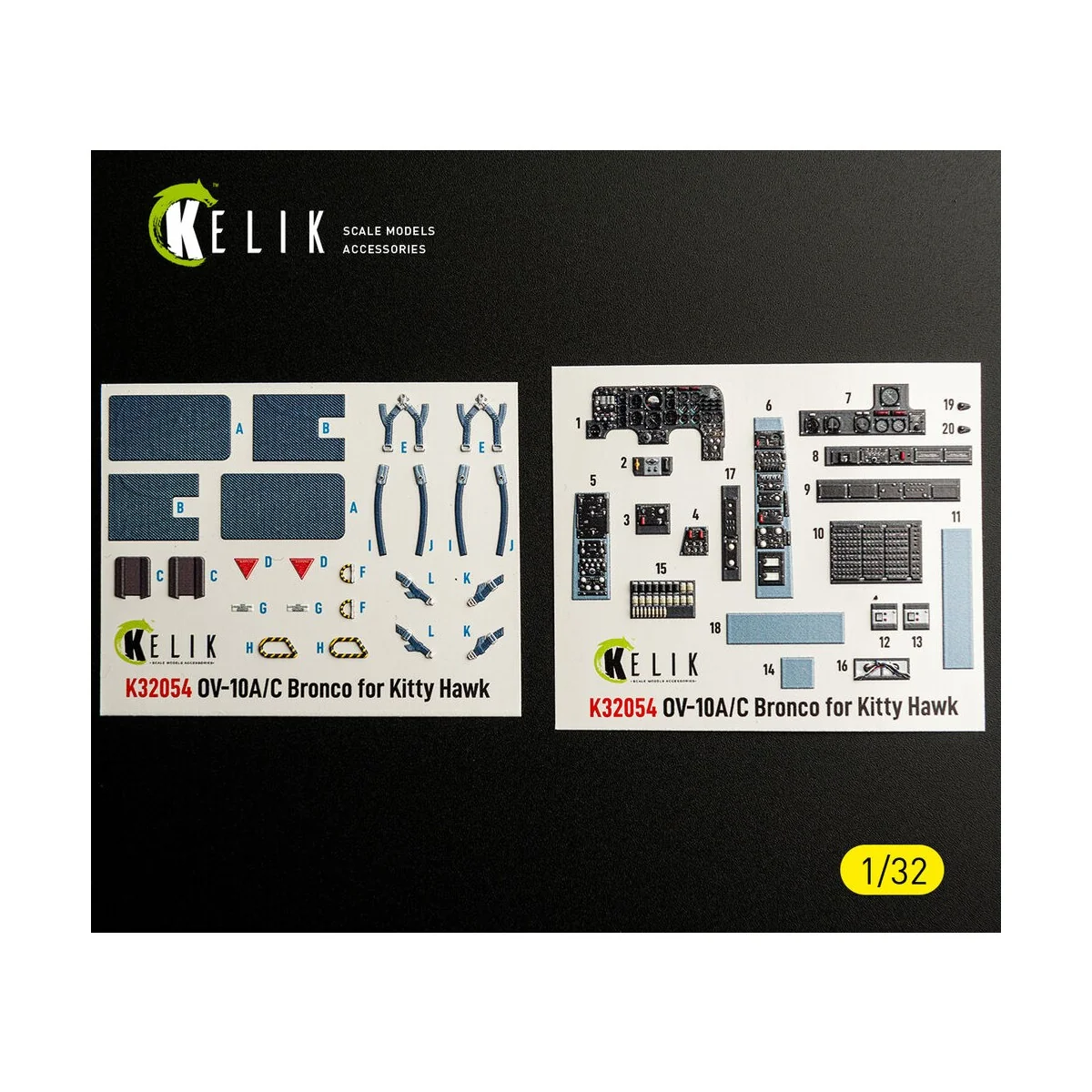 OV-10A/C Bronco - interior 3D decals for Kitty Hawk/Zimi models kit...