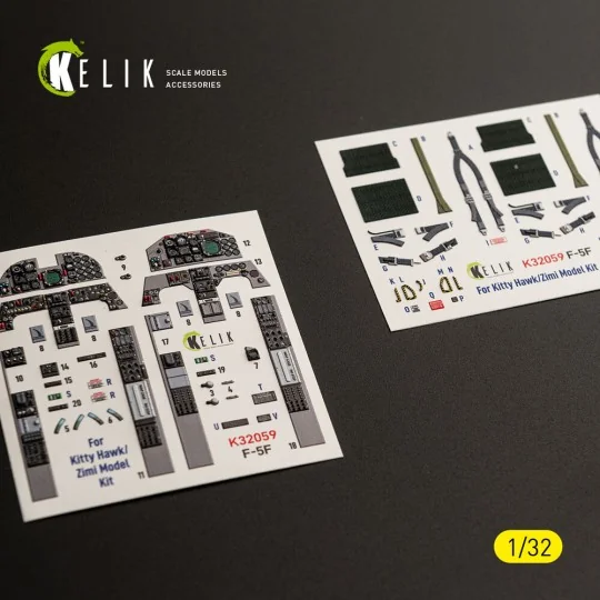 F-5F - interior 3D decals for Kitty Hawk/Zimi models kit, 1/32 - Ke...