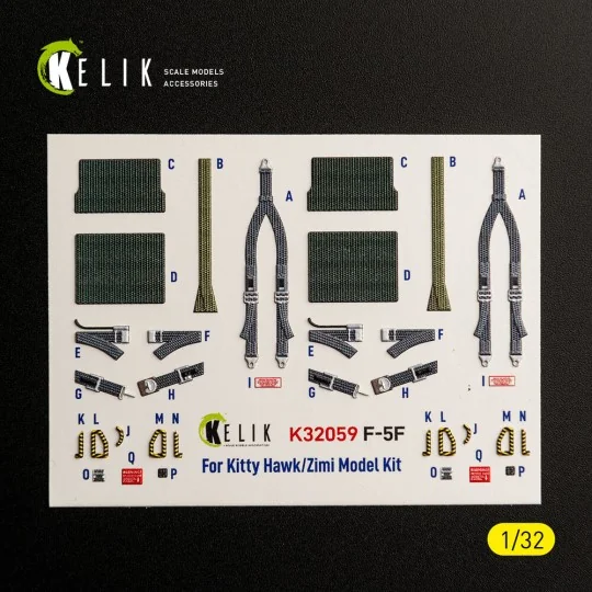 F-5F - interior 3D decals for Kitty Hawk/Zimi models kit, 1/32 - Ke...