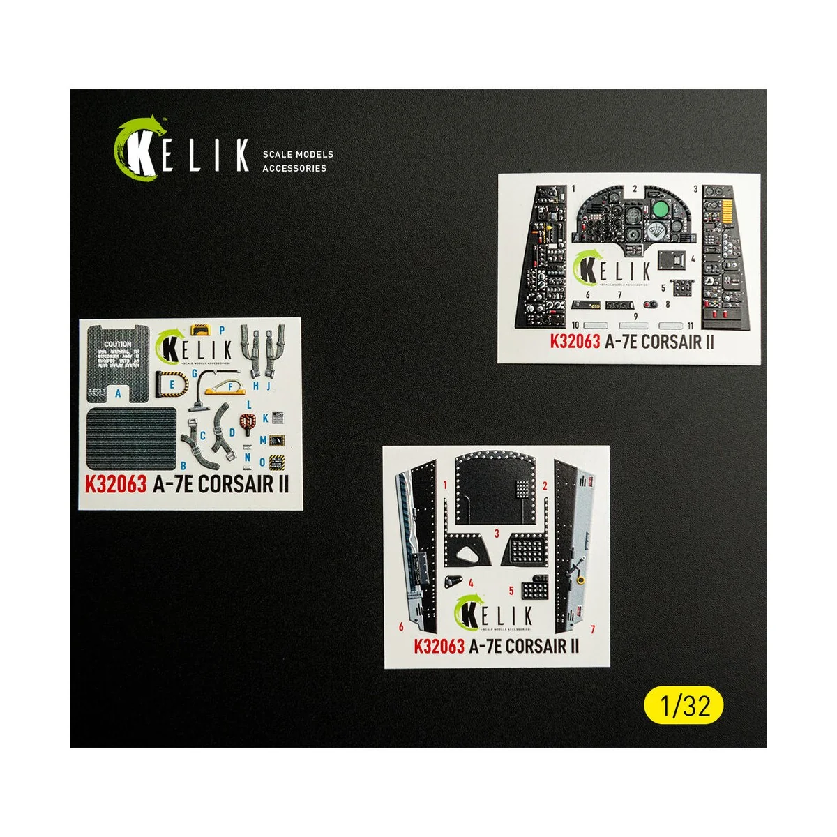 A-7E CORSAIR II - interior 3D decals for Trumpeter kit, 1/32 - Keli...