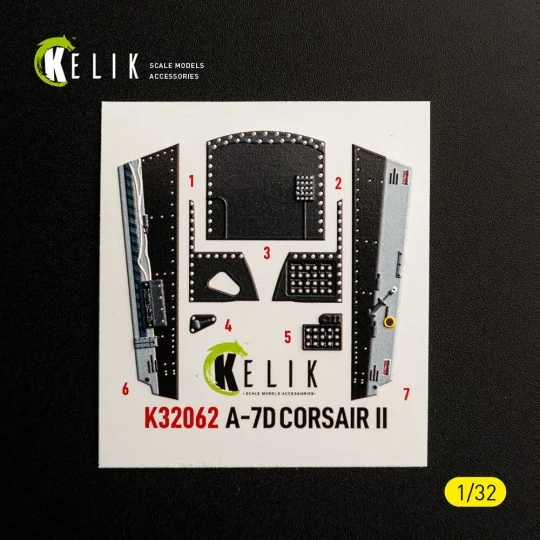 A-7D CORSAIR II - interior 3D decals for Trumpeter kit, 1/32 - Keli...