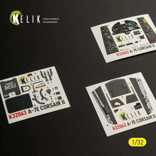 A-7E CORSAIR II - interior 3D decals for Trumpeter kit, 1/32 - Keli...