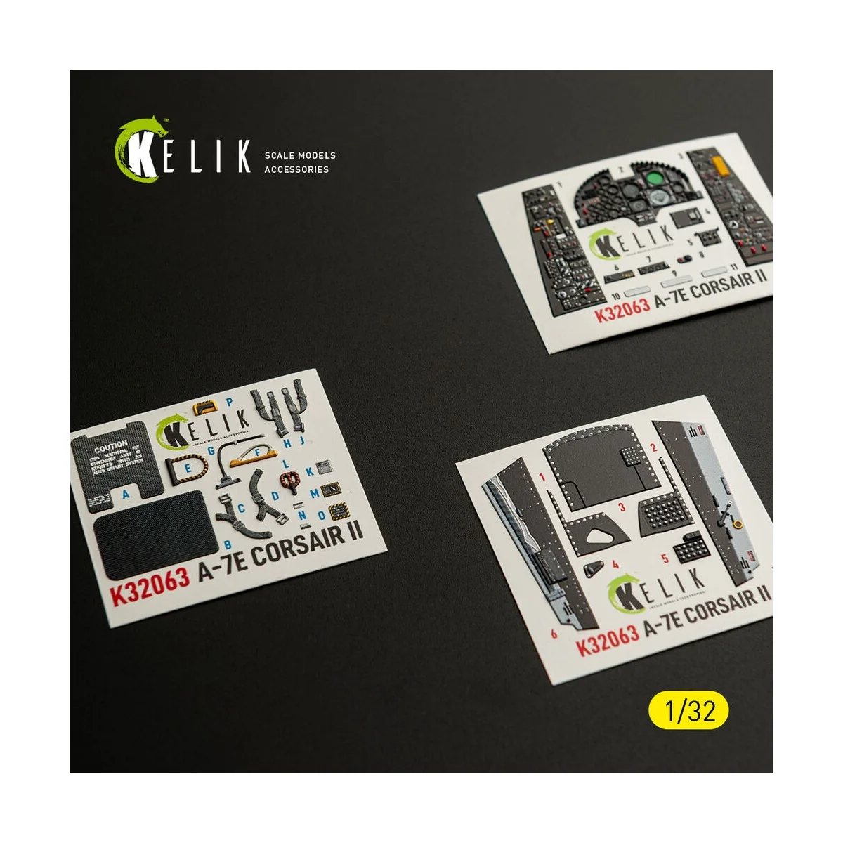 A-7E CORSAIR II - interior 3D decals for Trumpeter kit, 1/32 - Keli...