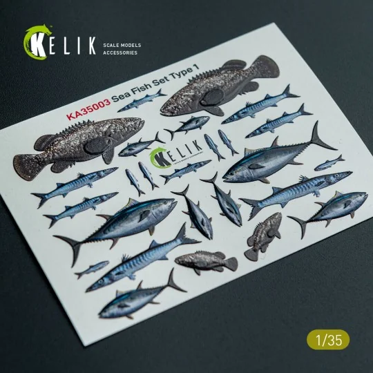 Sea Fish set Type 1 - 3D Decal for dioramas, 1/35 - Kelik KA35003