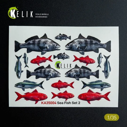 Sea Fish set Type 2 - 3D Decal for dioramas, 1/35 - Kelik KA35004