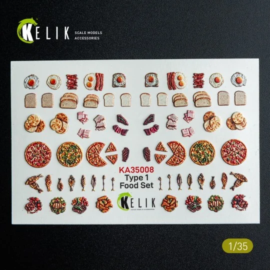 Food Set Type 1 - 3D Decal for dioramas, 1/35 - Kelik KA35008