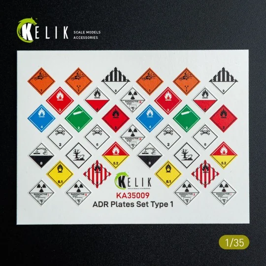 ADR Plates Set Type 1 - Decal for models, 1/35 - Kelik KA35009