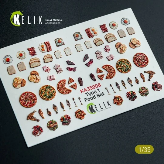 Food Set Type 1 - 3D Decal for dioramas, 1/35 - Kelik KA35008