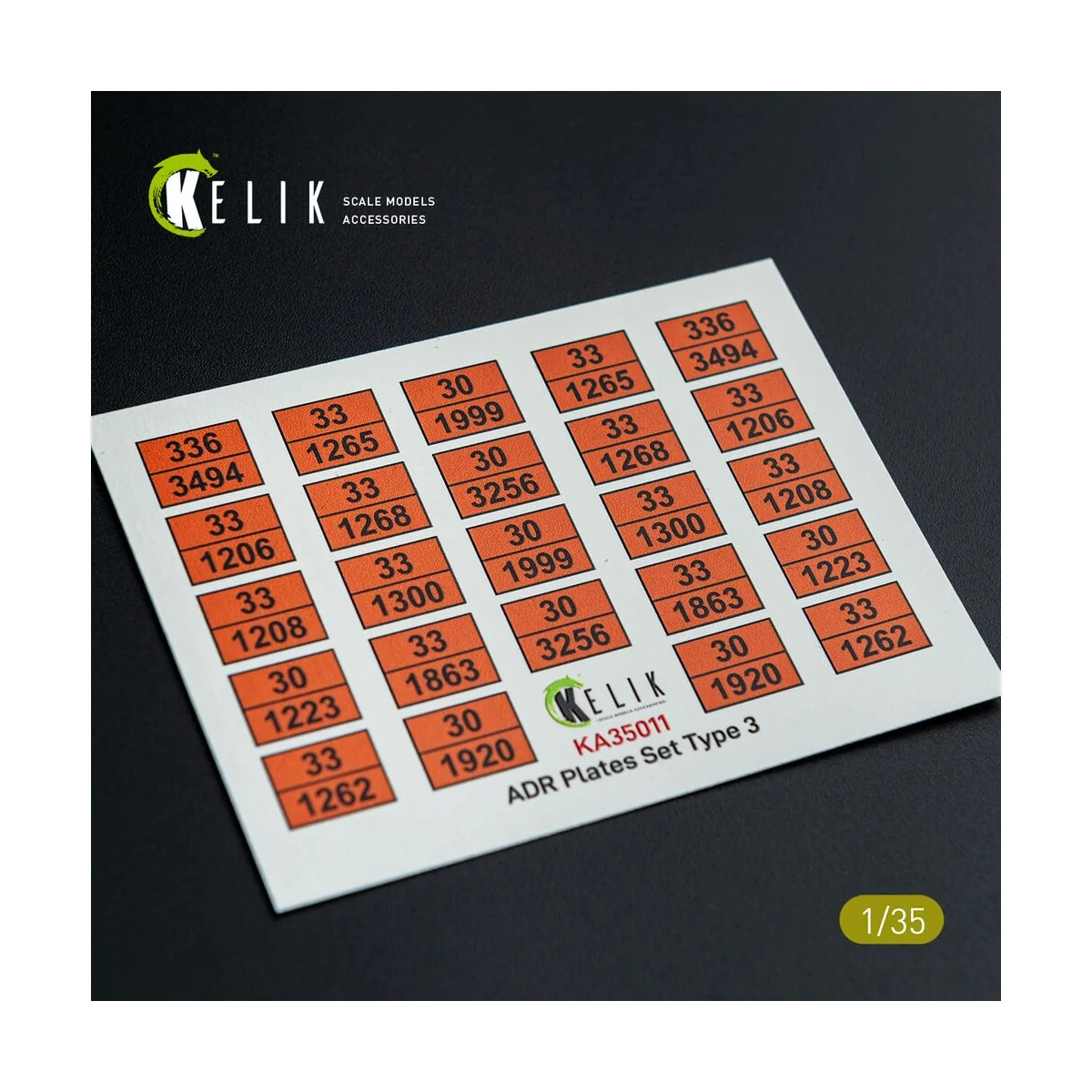 ADR Plates Set Type 2 - Decal for models, 1/35 - Kelik KA35011
