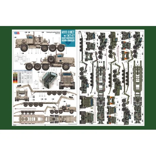 M911 C-HET w/m747 Heavy Equipment Semi- Trailer, 1/35 - Hobby Boss ...