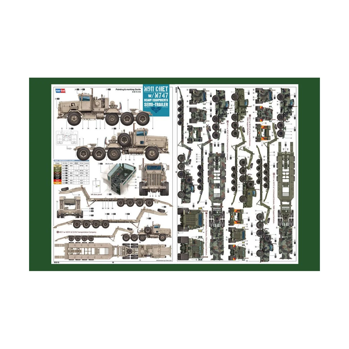 M911 C-HET w/m747 Heavy Equipment Semi- Trailer, 1/35 - Hobby Boss ...