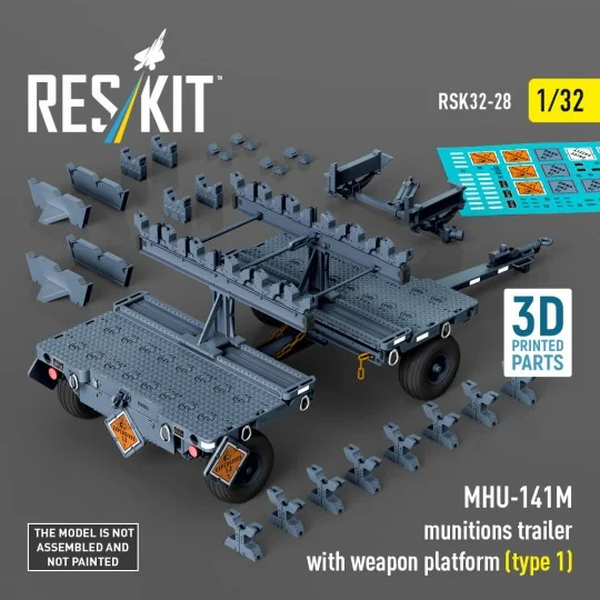 MHU-141M munitions trailer with weapon platform (type 1) (3D Printe...