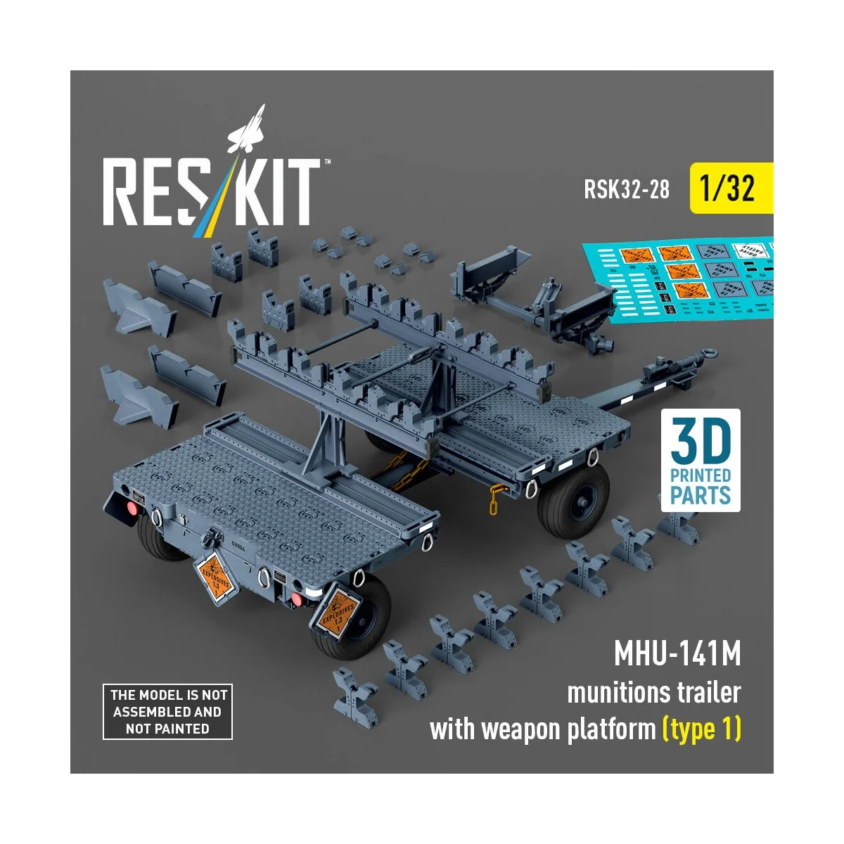 MHU-141M munitions trailer with weapon platform (type 1) (3D Printe...