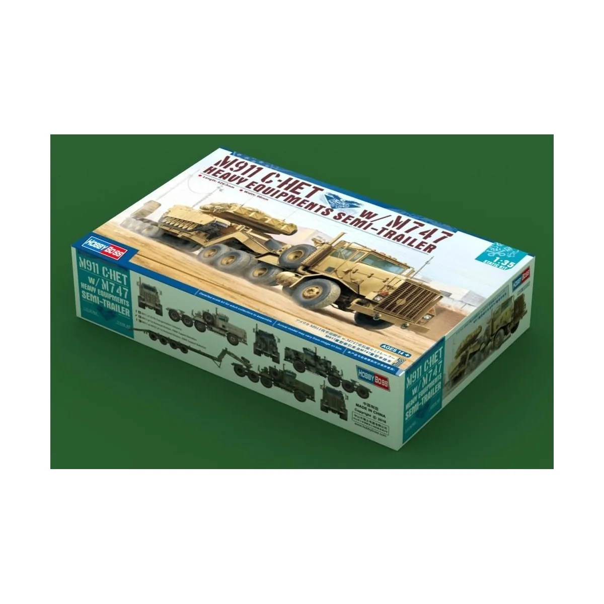 M911 C-HET w/m747 Heavy Equipment Semi- Trailer, 1/35 - Hobby Boss ...