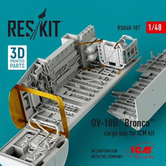OV-10D Bronco cargo bay for ICM kit (3D Printed), 1/48 - ResKit Mod...