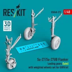 Su-27/Su-27UB Flanker landing gears (late) with weighted wheels set...