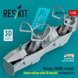 Mirage 2000N cockpit (Basic edition with 3D decals) for Kinetic kit...