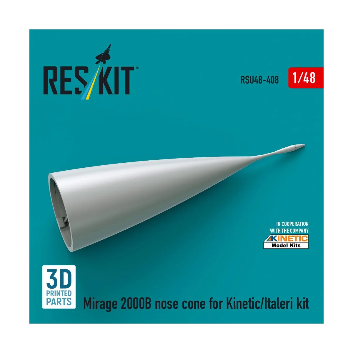 Mirage 2000B nose cone for Kinetic/Italeri kit (3D Printed), 1/48 -...