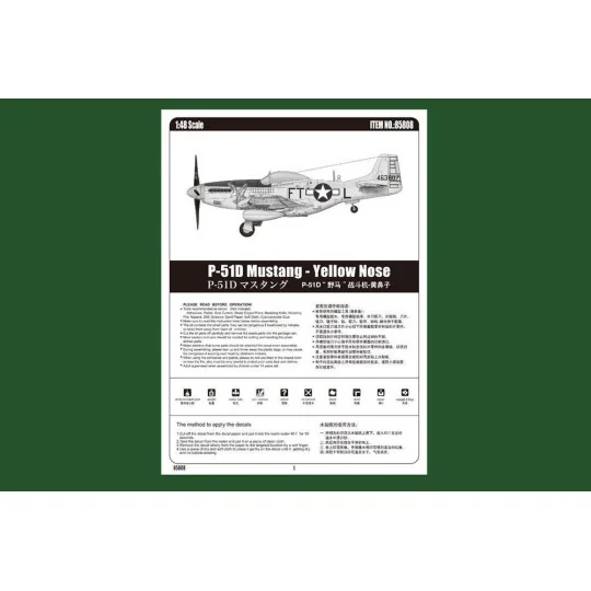 P-51D Mustang-Yellow Nose, 1/48 - Hobby Boss 85808