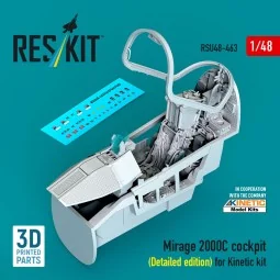 Mirage 2000C cockpit (Detailed edition) for Kinetic kit (3D Printed...