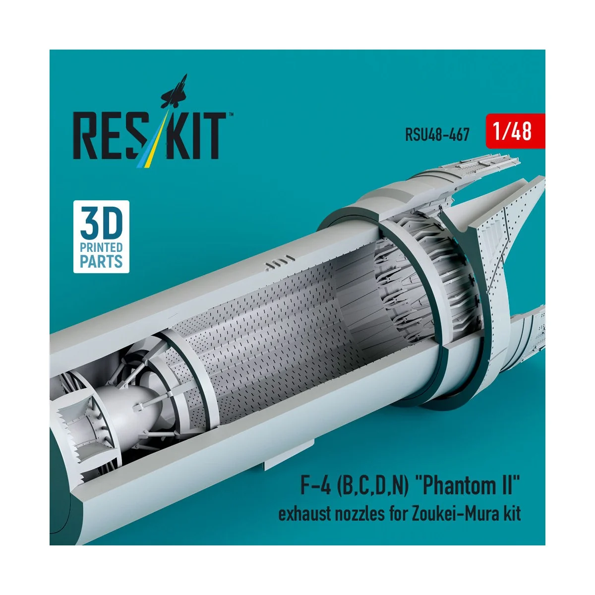 F-4 (B, C, D, N) Phantom II exhaust nozzles for Zoukei-Mura kit (3D...