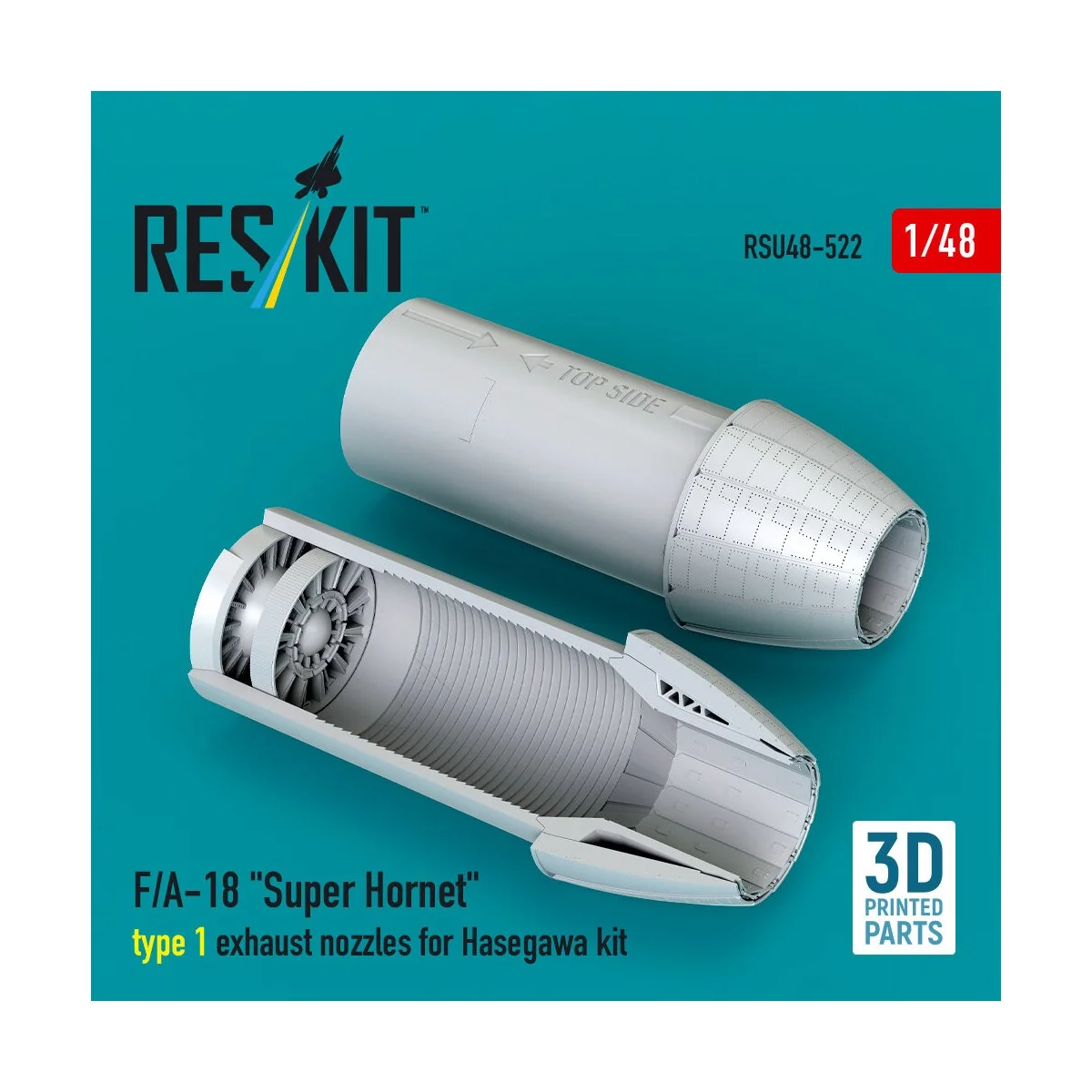 F/A-18 Super Hornet type 1 exhaust nozzles for Hasegawa kit (3D Pri...