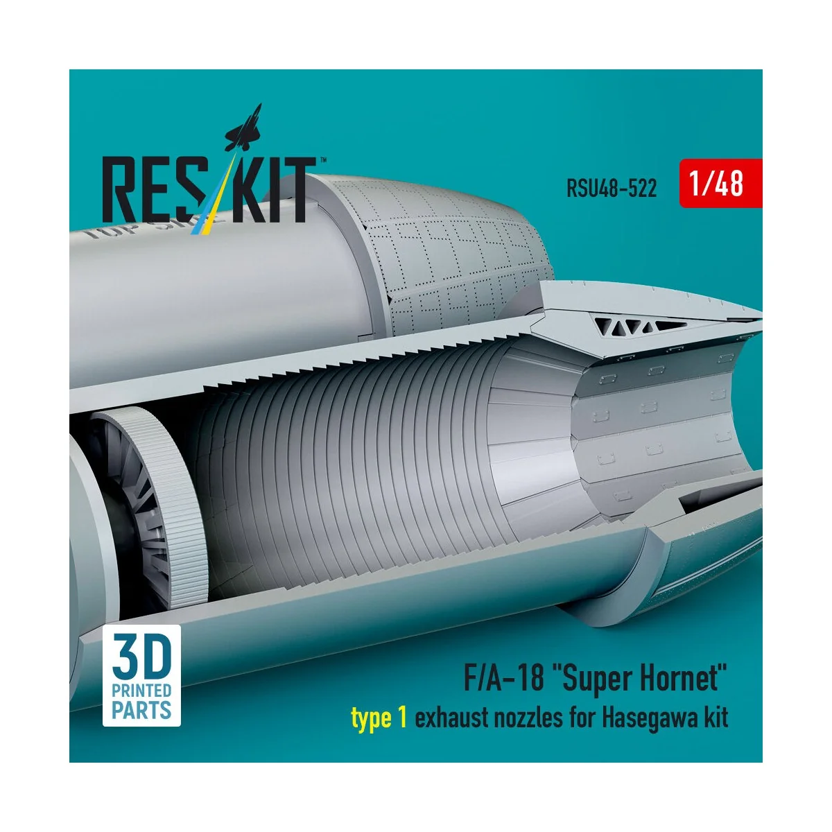 F/A-18 Super Hornet type 1 exhaust nozzles for Hasegawa kit (3D Pri...