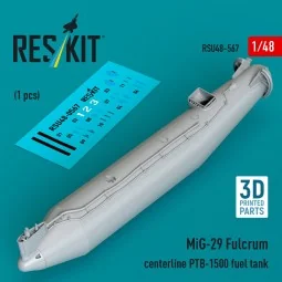 MiG-29 Fulcrum centerline PTB-1500 fuel tank (1 pcs) (3D Printed), ...