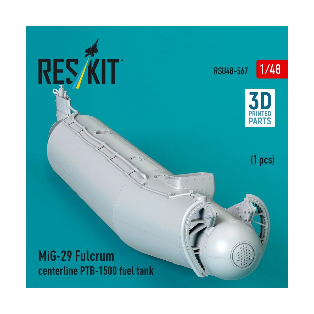 MiG-29 Fulcrum centerline PTB-1500 fuel tank (1 pcs) (3D Printed), ...