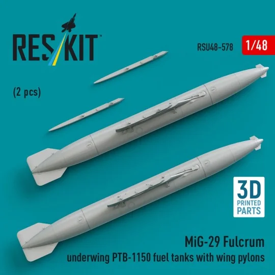 MiG-29 Fulcrum underwing PTB-1150 fuel tanks with wing pylons (2 pc...
