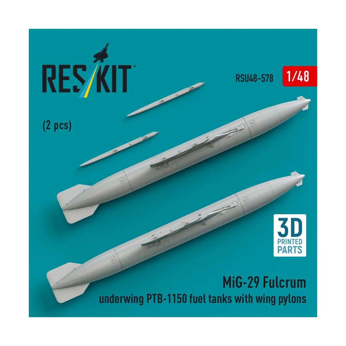 MiG-29 Fulcrum underwing PTB-1150 fuel tanks with wing pylons (2 pc...