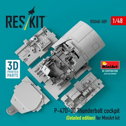 P-47D-30 Thunderbolt cockpit (Detailed edition) for MiniArt kit (3D...